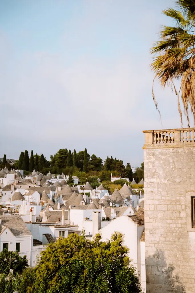 overview of Alberobello trulli houses in Puglia, Italy