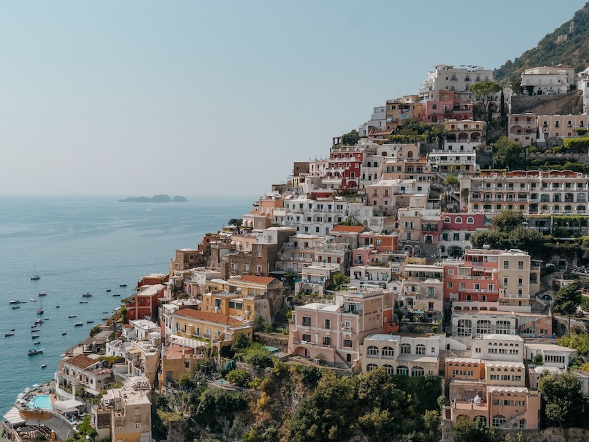 Amalfi cliff colourful houses