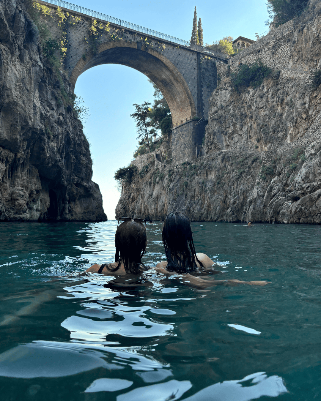 famous swimming spot along the amalfi coast